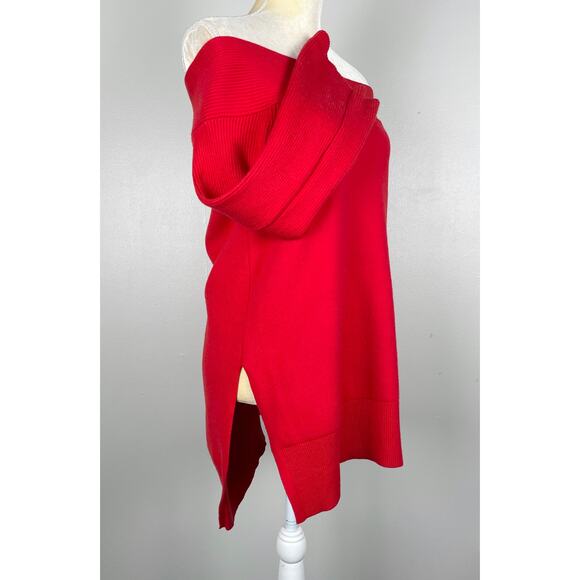 Anthropologie Elise Off Shoulder Bell
Sleeve Tunic Sweater Red Small Holiday - Picture 6 of 11